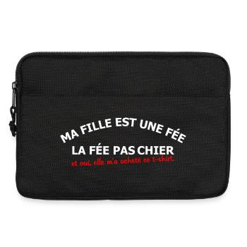 Ma fille est une fée - Sacoche pour ordinateur portable 13 pouces - noir - Devant