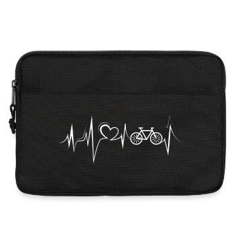 Bicycle heartbeat icon pulse cycling icon Logo - Laptop bag 13" - black - Front