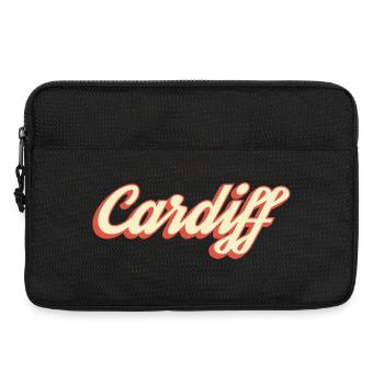 Cardiff Retro Script Logo - Laptoptasche 13" - Schwarz - Vorne