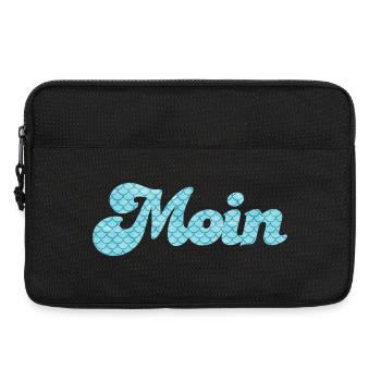 Moin Schuppen Schnörkel Handschrift nordisch Meer - Laptoptasche 13" - Schwarz - Vorne