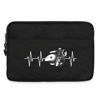 Heartbeat Moto Motard Symbole personnalisé Icône d’impulsion - Sacoche pour ordinateur portable 13 pouces - noir - Devant