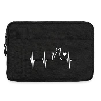 Herzschlag Katzenliebhaber - Laptoptasche 13" - Schwarz - Vorne