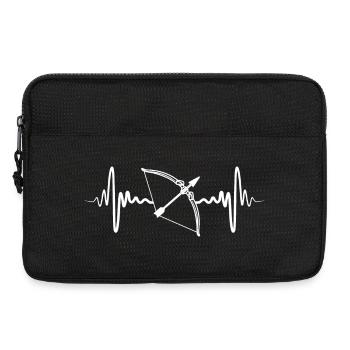 Kardiogramm Bogenschießen - Laptoptasche 13" - Schwarz - Vorne