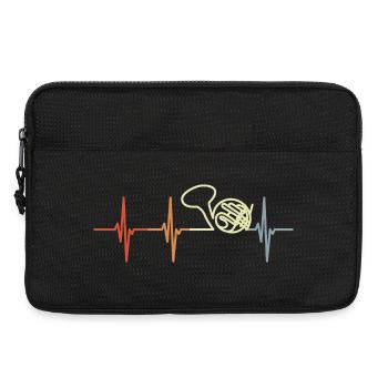 Cor Français Vintage ligne de coeur - Sacoche pour ordinateur portable 13 pouces - noir - Devant