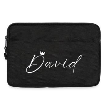 David Name König T-Shirt Geschenk Männer - Laptoptasche 13" - Schwarz - Vorne