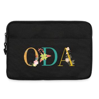 ODA name decorated with flowers - Laptop bag 13" - black - Front