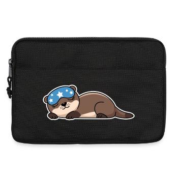 Adorable loutre endormie avec masque étoilé - Sacoche pour ordinateur portable 13 pouces - noir - Devant