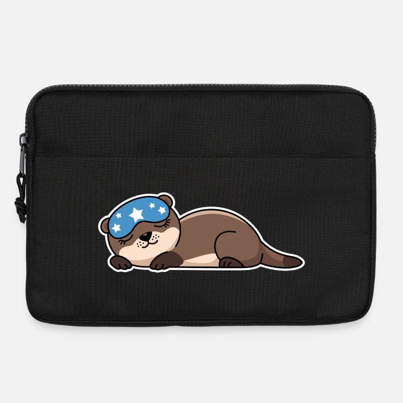 Entzückender schlafender Otter mit Sternenmaske - Laptoptasche 13" - Schwarz