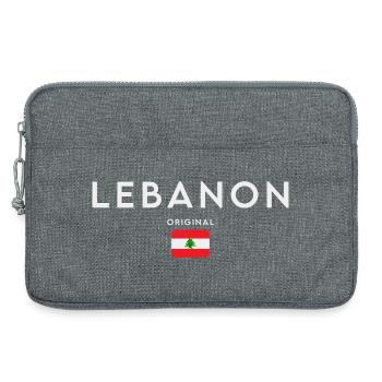 Flagge des Libanon, Libanesischer Stolz - Laptoptasche 13" - Grau meliert - Vorne