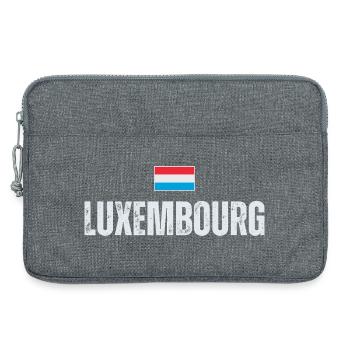 Drapeau du Luxembourg, fierté luxembourgeoise - Sacoche pour ordinateur portable 13 pouces - gris chiné - Devant