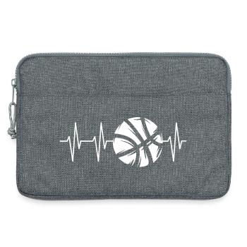 Battement de cœur du basket-ball – pouls du jeu - Sacoche pour ordinateur portable 13 pouces - gris chiné - Devant