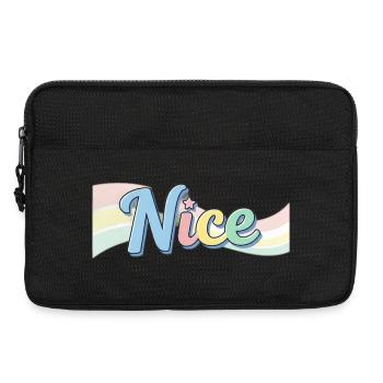 Nice Style-Design mit Regenbogentext - Laptoptasche 13" - Schwarz - Vorne