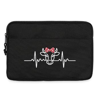 Herzschlag Kuh - Laptoptasche 13" - Schwarz - Vorne