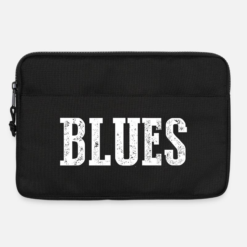 Vintage Blues Typografie Design - Laptoptasche 13" - Schwarz