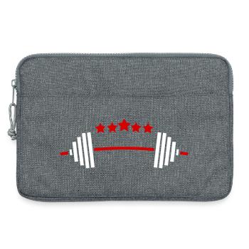 Weights & Stars: Fitness Power Design - Laptop bag 13" - heather grey - Front