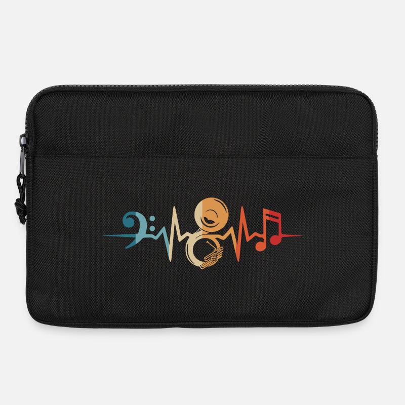 Sousaphon Herzschlag Blasmusik Musiker Tuba - Laptoptasche 13" - Schwarz