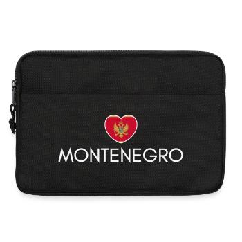 Herz mit montenegrinischer Flagge, ich liebe Montenegro - Laptoptasche 13" - Schwarz - Vorne