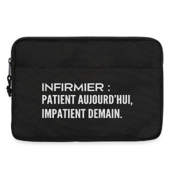  Infirmier : patient aujourd’hui, impatient demain - Sacoche pour ordinateur portable 13 pouces - noir - Devant