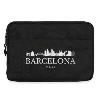 Barcelona Skyline, Barcelona Spanien - Laptoptasche 13" - Schwarz - Vorne