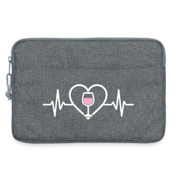 Roséwein-Herz - Laptoptasche 13" - Grau meliert - Vorne