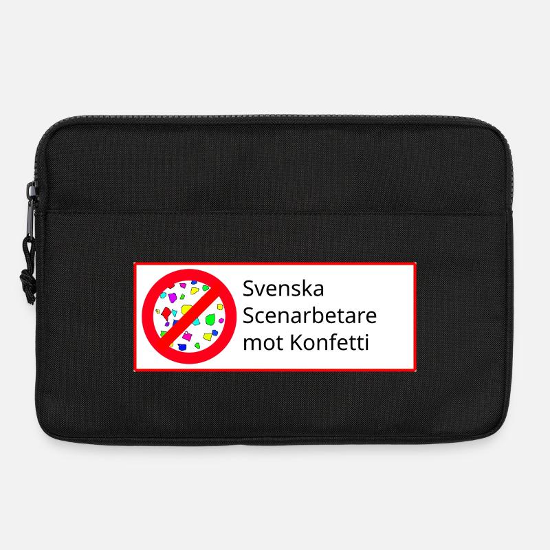 Schwedische Bühnenarbeiter vor Konfetti, weißer Hintergrund - Laptoptasche 13" - Schwarz