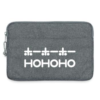 HoHoHo + Japanese Text - White - Laptop bag 13" - heather grey - Front