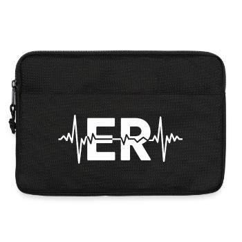ER Herzschlag EKG Design - Laptoptasche 13" - Schwarz - Vorne