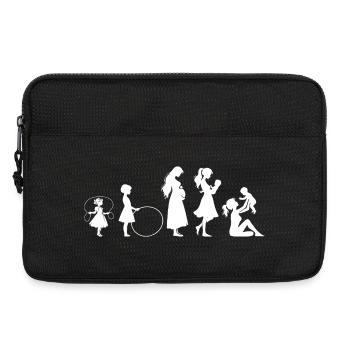 Évolution Famille des enfants de la fête des mères - Sacoche pour ordinateur portable 13 pouces - noir - Devant