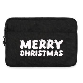 Cuddly Merry Christmas lettering - Laptop bag 13" - black - Front
