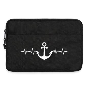 Anker Kapitän Captain EKG Herzschlag - Laptoptasche 13" - Schwarz - Vorne