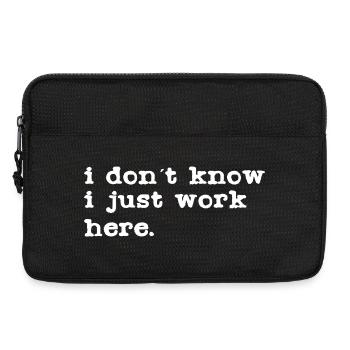 Je ne sais pas, je travaille ici - Sacoche pour ordinateur portable 13 pouces - noir - Devant