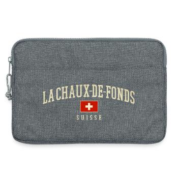Blason suisse de la Chaux-de-Fonds - Sacoche pour ordinateur portable 13 pouces - gris chiné - Devant