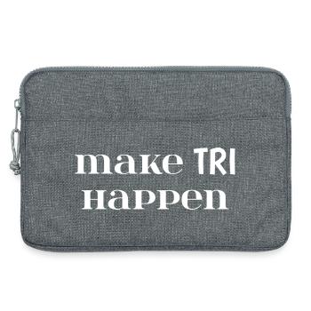 Mach TRI möglich. Triathlon-Geschenk - Laptoptasche 13" - Grau meliert - Vorne