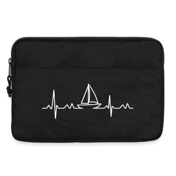 Herzschlag Segelboot Silhouette - Laptoptasche 13" - Schwarz - Vorne