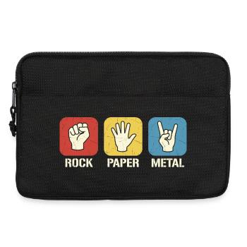 Rock Paper Metal – Retro Rock Scissors Design - Laptoptasche 13" - Schwarz - Vorne