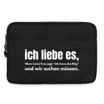 Ich liebe es, wenn meine Frau den Weg kennt - Laptoptasche 13" - Schwarz - Vorne