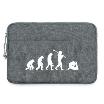 Evolution des Yoga Lustiges Namaste-Yoga-Geschenk - Laptoptasche 13" - Grau meliert - Vorne