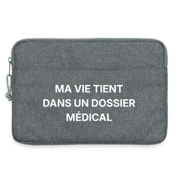 Mein Leben passt in eine medizinische Akte - Laptoptasche 13" - Grau meliert - Vorne