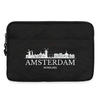 Silhouette d’Amsterdam, Amsterdam Pays-Bas - Sacoche pour ordinateur portable 13 pouces - noir - Devant