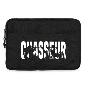 Nature Hunter and Deer Tshirt - Laptop bag 13" - black - Front