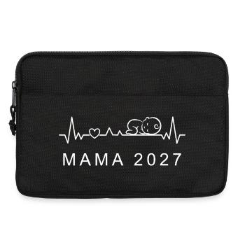 Annonce de grossesse sur les battements de cœur 2027 de Maman - Sacoche pour ordinateur portable 13 pouces - noir - Devant