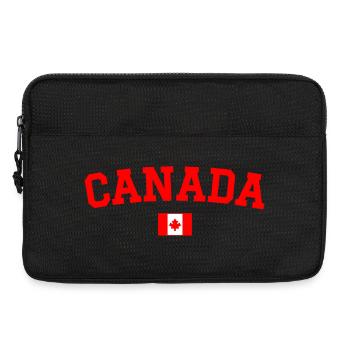 Drapeau du Canada Rouge - Sacoche pour ordinateur portable 13 pouces - noir - Devant