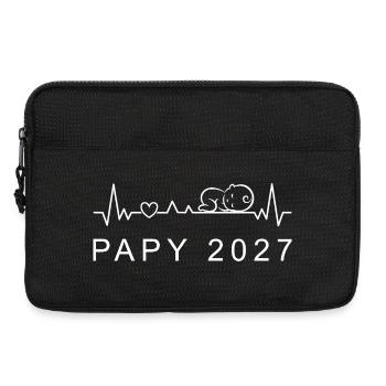Futur Papy 2027 Battement de Cœur Grossesse - Laptop bag 13" - black - Front