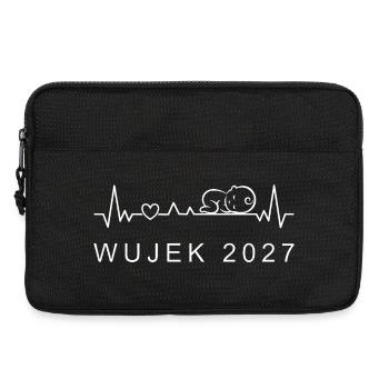 Onkel 2027 Herzschlag Schwangerschaft Polnisch - Laptoptasche 13" - Schwarz - Vorne