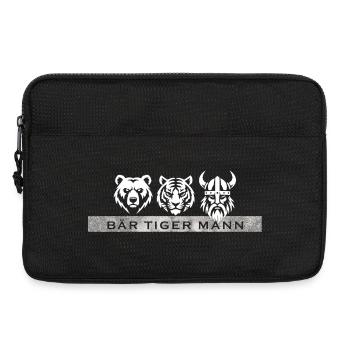 Bär Tiger Mann – Lustiger Bart Spruch Geschenk - Laptoptasche 13" - Schwarz - Vorne