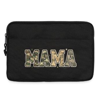 MAMA Militärtarnmuster | Retro-Look - Laptoptasche 13" - Schwarz - Vorne
