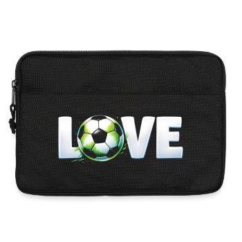 Liebe zum Design von Rundballen im Fußball - Laptoptasche 13" - Schwarz - Vorne