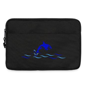 Orca springt über Wellen  - Laptoptasche 13" - Schwarz - Vorne
