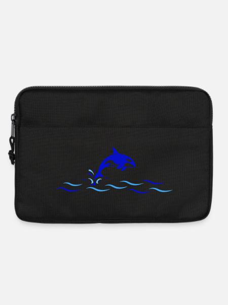 Orca springt über Wellen - Laptoptasche 13" - Schwarz