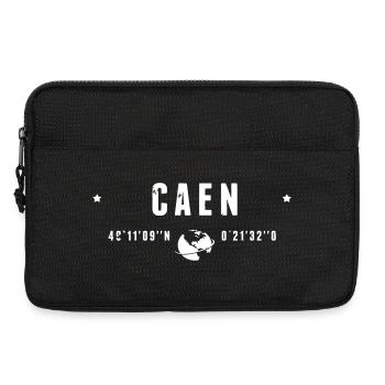 Caen France Coordonnées Gps Globe Blanc - Sacoche pour ordinateur portable 13 pouces - noir - Devant